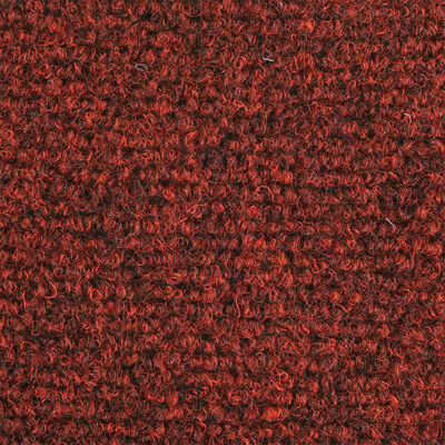 vidaXL Πατάκια Σκάλας Αυτοκόλ. 10 τεμ. Κόκκινα 56x17x3 εκ Βελονιασμένα