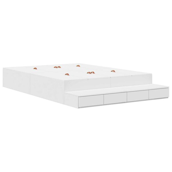 vidaXL Κρεβάτι με αποθηκευτικό χώρο Λευκό 226.5 x 135 x 31.5 εκ