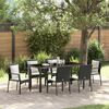 vidaXL Σέτ φαγητού για κήπο με μαξιλάρι 7 pcs Μαύρο Πολυ ράταν