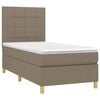 vidaXL Κρεβάτι Boxspring με Στρώμα & LED Taupe 90x190 εκ. Υφασμάτινο