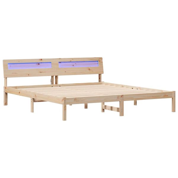 vidaXL Σκελετός Κρεβατιού Καφέ 180 x 200 cm Μασίφ ξύλο πεύκου