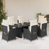 vidaXL Σετ Τραπεζαρίας Κήπου 9 τεμ. Γκρι Συνθ. Ρατάν με Μαξιλάρια