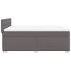 vidaXL Κρεβάτι Boxspring με Στρώμα Γκρι 140x200εκ. από Συνθετικό Δέρμα