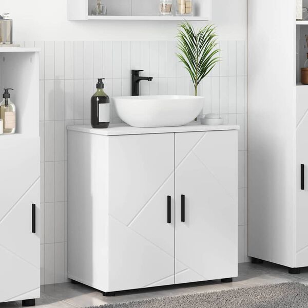 vidaXL Ντουλάπι Μπάνιου Λευκό 61 x 35 x 64 εκ. Επεξεργασμένο ξύλο