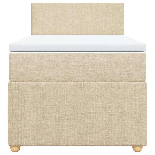 vidaXL Κρεβάτι Boxspring με Στρώμα Κρεμ 80 x 200 εκ. Υφασμάτινο