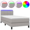 vidaXL &Kappa;&rho;&epsilon;&beta;ά&tau;&iota; Boxspring &mu;&epsilon; &Sigma;&tau;&rho;ώ&mu;&alpha; & LED &Alpha;&nu;.&Gamma;&kappa;&rho;&iota; 100x200 &epsilon;&kappa; &Upsilon;&phi;&alpha;&sigma;&mu;ά&tau;&iota;&nu;&omicron;