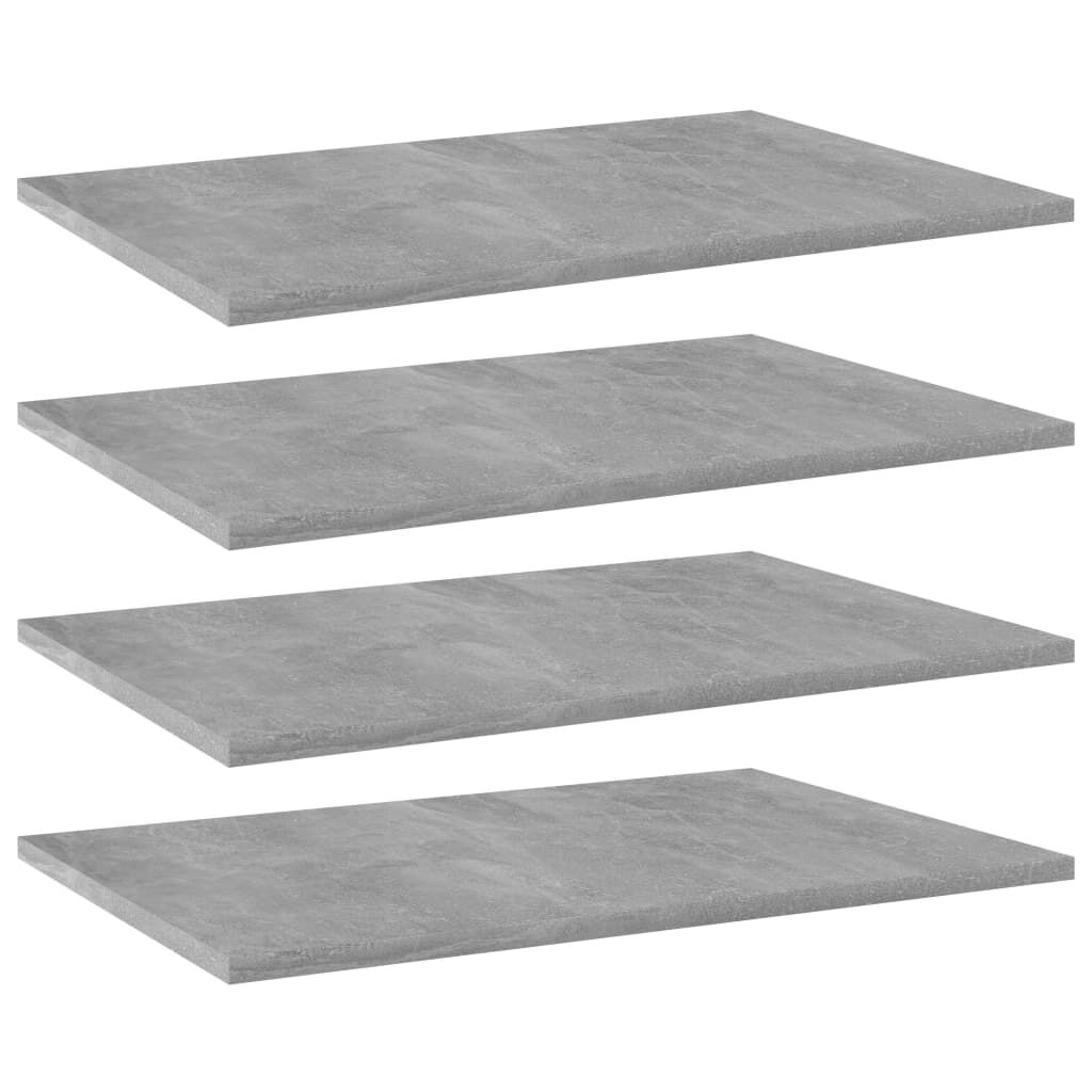 vidaXL Ράφια Βιβλιοθήκης 4 τεμ. Γκρι Σκυροδ. 60x40x1,5 εκ. Επεξ. Ξύλο