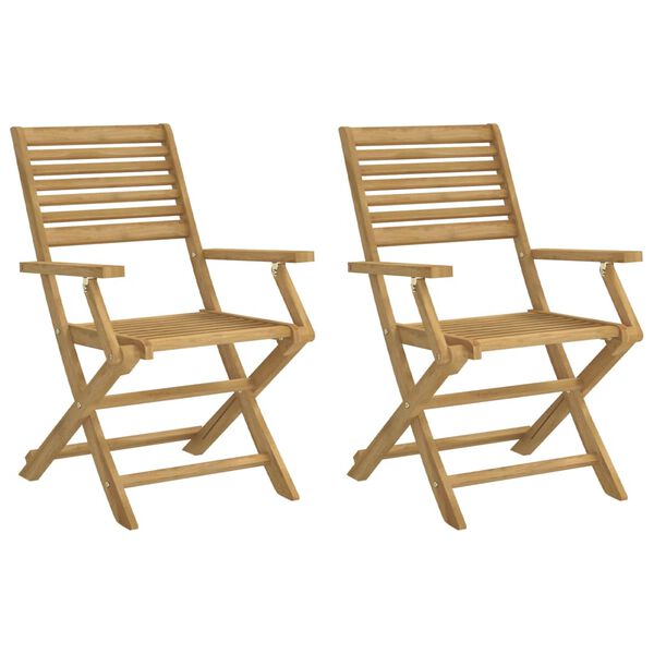 vidaXL Καρέκλες Κήπου Πτυσσόμενες 2 τεμ 54,5x61,5x86,5 εκ Μασίφ Ακακία