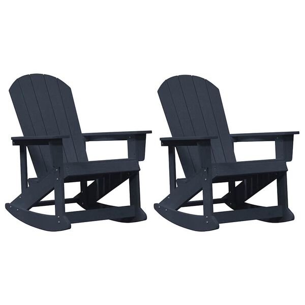 vidaXL Καρέκλες Ροκάντας Adirondack 2 pcs Ναυτικό μπλε HDPE