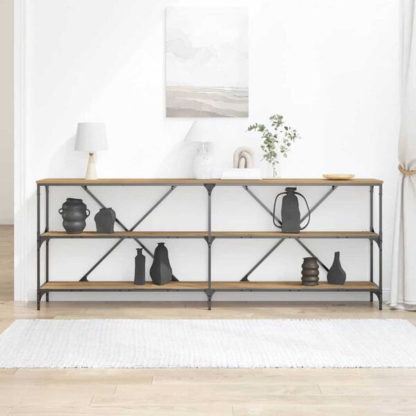 vidaXL Τραπέζι κονσόλας με ράφι Άλλο artisan δρυς 200 x 30 x 75 εκ.