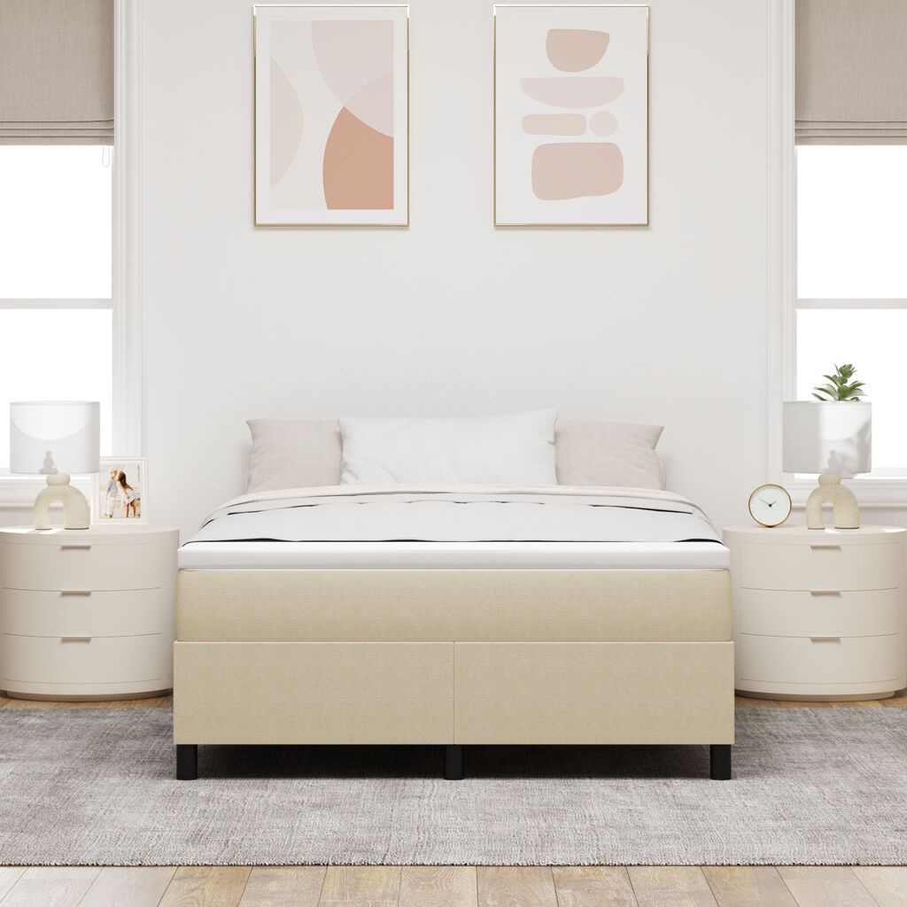 vidaXL Κρεβάτι με Στρώμα Λαμπερό Πράσινο Γκρι 140x200 εκ. Ύφασμα Καμπαρντίνας