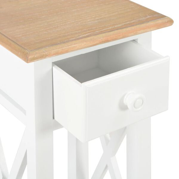vidaXL Τραπεζάκι Βοηθητικό Λευκό 27 x 27 x 65,5 εκ. Ξύλινο