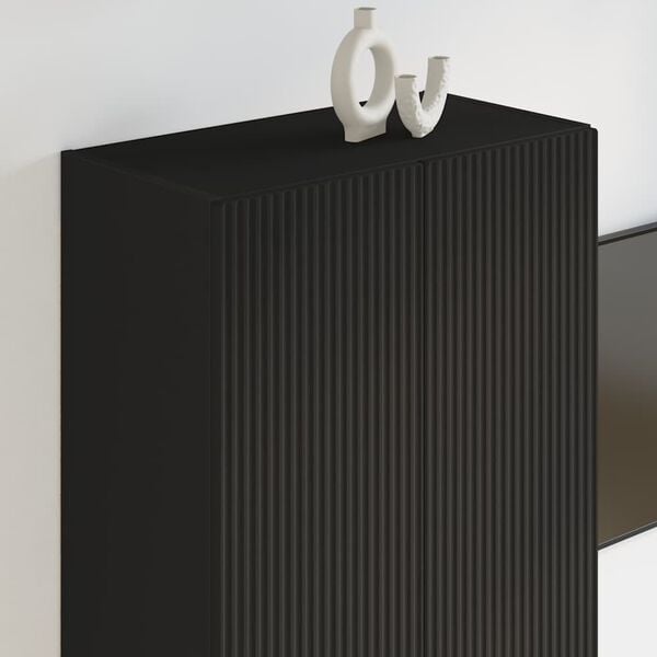 vidaXL Ντουλάπι Τηλεόρασης Τοίχου Επιτοίχιο Μαύρο 59,5 x 31 x 100 εκ.