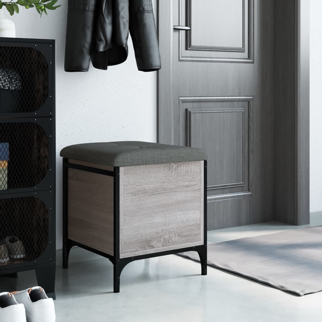 vidaXL Παγκάκι Αποθήκευσης Γκρι Sonoma 42x42x45 εκ. Επεξεργασμένο Ξύλο