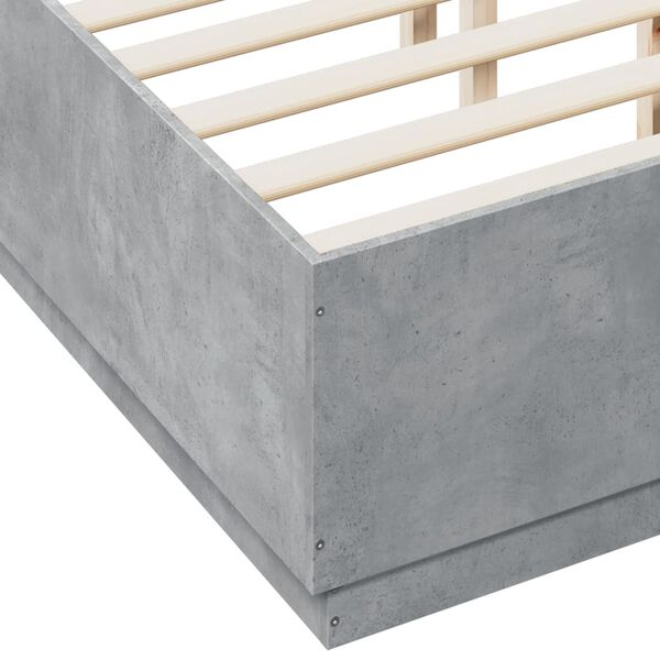 vidaXL Πλαίσιο Κρεβατιού Γκρι Σκυροδέματος 120x190 εκ. Επεξεργ. Ξύλο