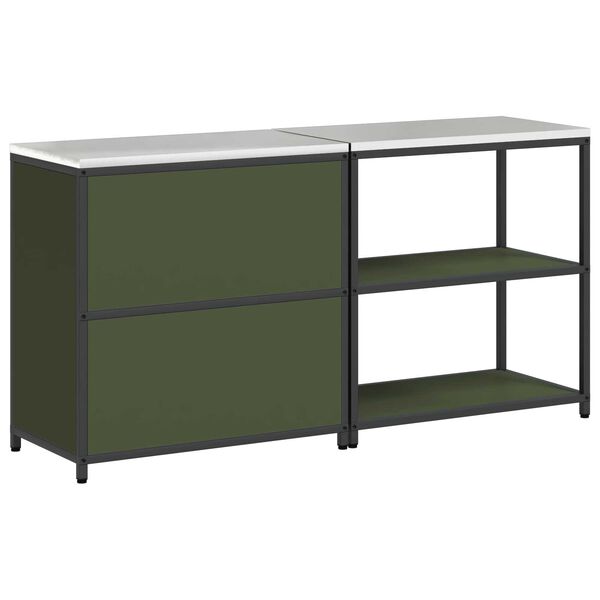 vidaXL Σετ Αποθήκευσης Κουζίνας 2 pcs Ελιά Πράσινη 150 x 50 x 92 εκ.