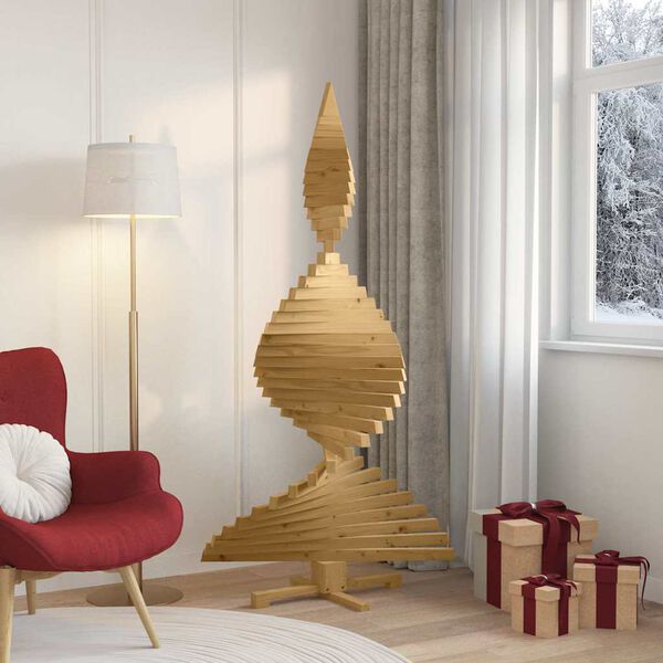 vidaXL Χριστουγεννιάτικα Δέντρα με βάση Καφέ 180 cm Μασίφ ξύλο πεύκου