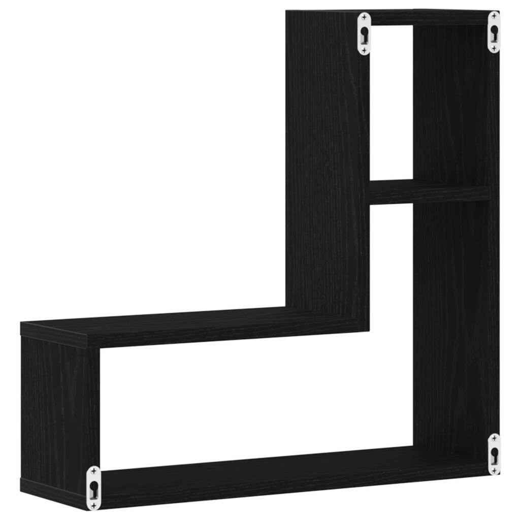 vidaXL Ράφια 2 τμχ Μαύρη Δρυς 50x15x85 εκ Φτιαγμένο από Ξύλο
