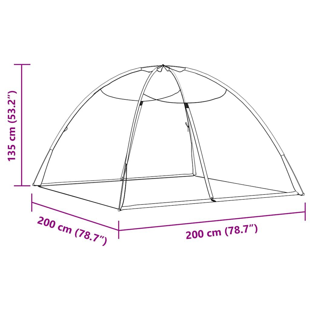 vidaXL Κουνουπιέρα Mongolia με Πόρτες 200 Δίχτυ Λευκό 200x200x135 εκ.