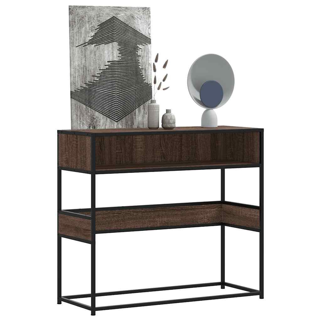 vidaXL Τραπέζι Κονσόλα Καφέ Δρυς 90x35x80 εκ. Επεξεργασμένο Ξύλο