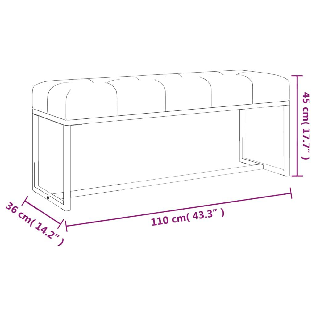 vidaXL Πάγκος Σκούρο Πράσινο 110 x 36 x 45 εκ. Βελούδινος