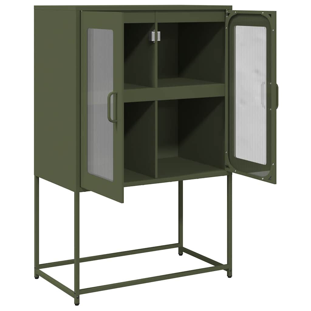 vidaXL Highboard Ελαιοπράσινο 68x39x107 cm Ατσάλι