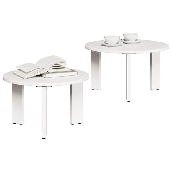 vidaXL Τραπεζάκι σαλονιού 2 pcs Λευκό 47.5 x 47.5 x 27 εκ.