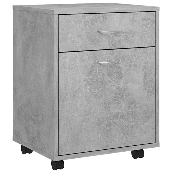 vidaXL Ντουλάπι Τροχηλάτο Γκρι Σκυρ. 45 x 38 x 54 εκ. από Επεξ. Ξύλο