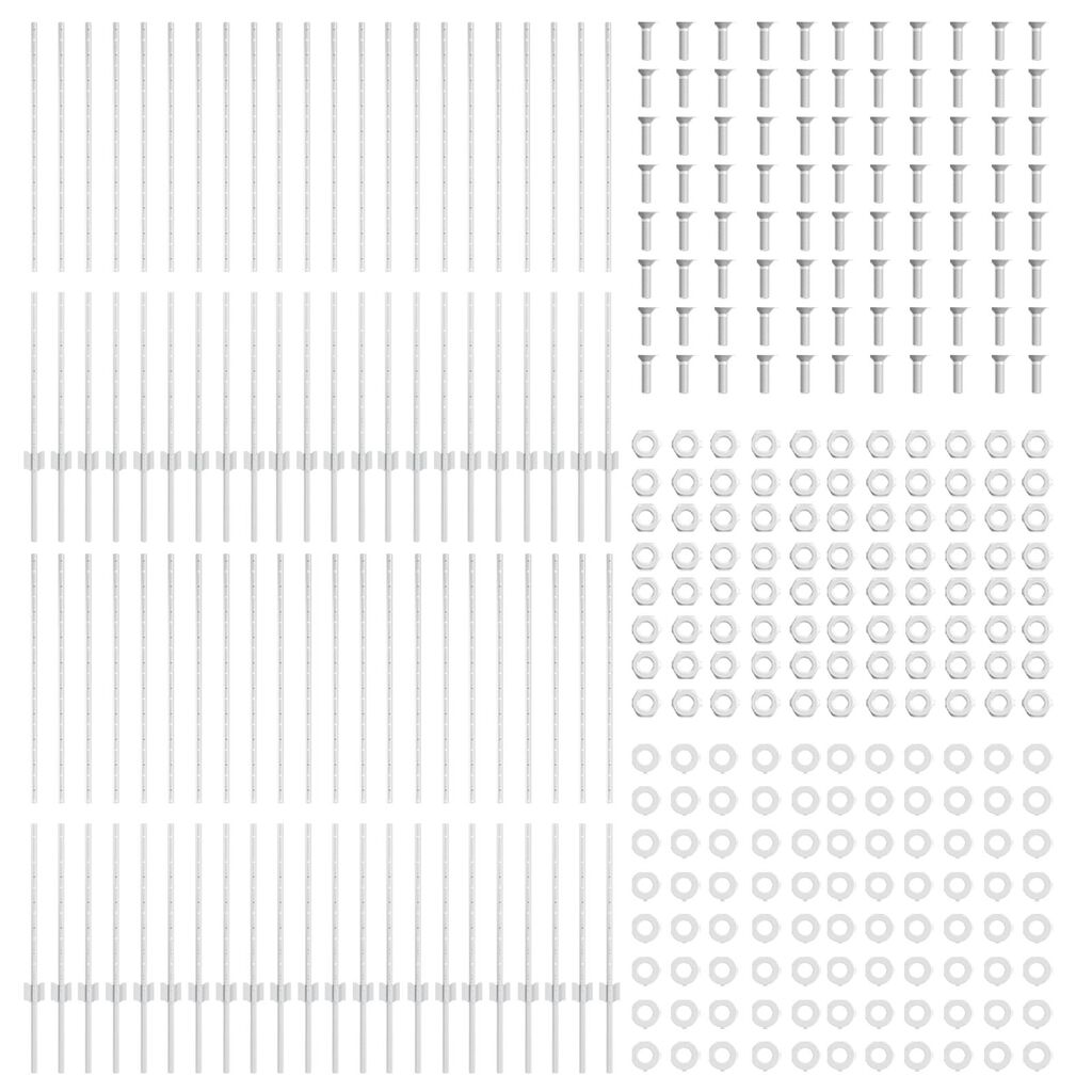 vidaXL Πό posts φράχτη 44 pcs Ασημί 180 εκ. Ατσάλι