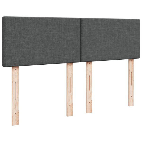 vidaXL Κρεβάτι Boxspring με Στρώμα Σκούρο Γκρι 140x200 εκ Υφασμάτινο