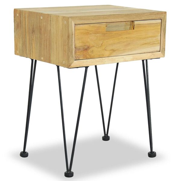 vidaXL Κομοδίνο 40 x 30 x 50 εκ. από Μασίφ Ξύλο Teak