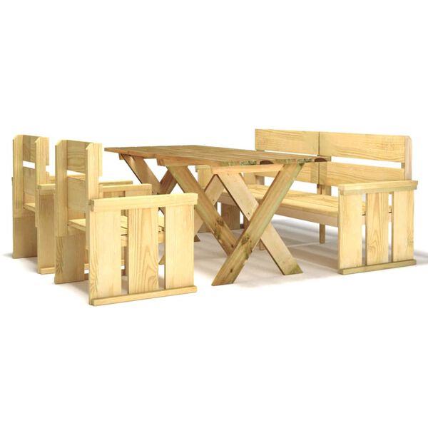 vidaXL &Sigma;&epsilon;&tau; &Tau;&rho;&alpha;&pi;&epsilon;&zeta;&alpha;&rho;ί&alpha;&sigmaf; &Kappa;ή&pi;&omicron;&upsilon; 4 &Tau;&epsilon;&mu;&alpha;&chi;ί&omega;&nu; &alpha;&pi;ό &Epsilon;&mu;&pi;&omicron;&tau;&iota;&sigma;&mu;έ&nu;&omicron; &Xi;ύ&lambda;&omicron; &Pi;&epsilon;ύ&kappa;&omicron;&upsilon;