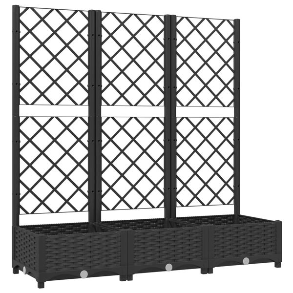 vidaXL Γλάστρα Κήπου με Πλέγμα Μαύρη 120x40x121,5 εκ. από Πολυπροπυλένιο