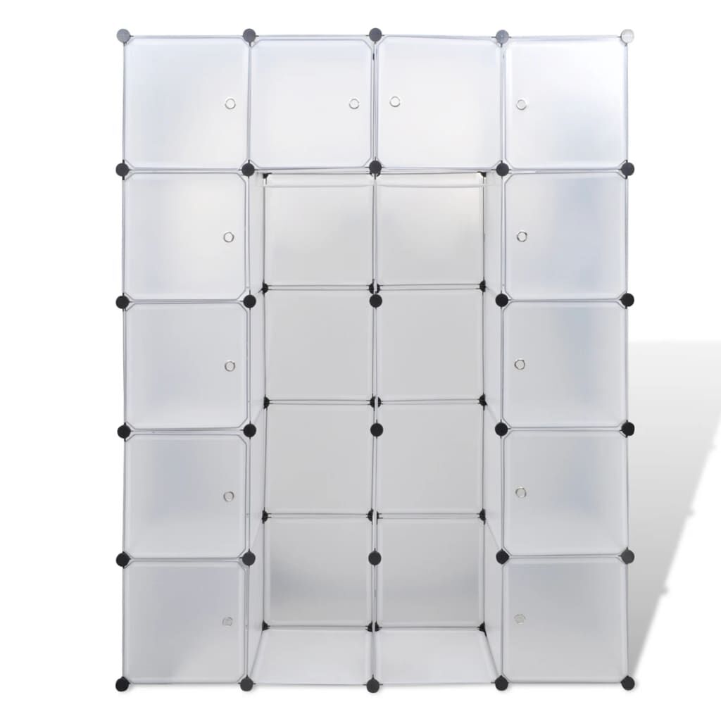 vidaXL Ντουλάπα Σπονδυλωτή 14 Τμήματα Άσπρη 37 x 146 x 180,5 εκ