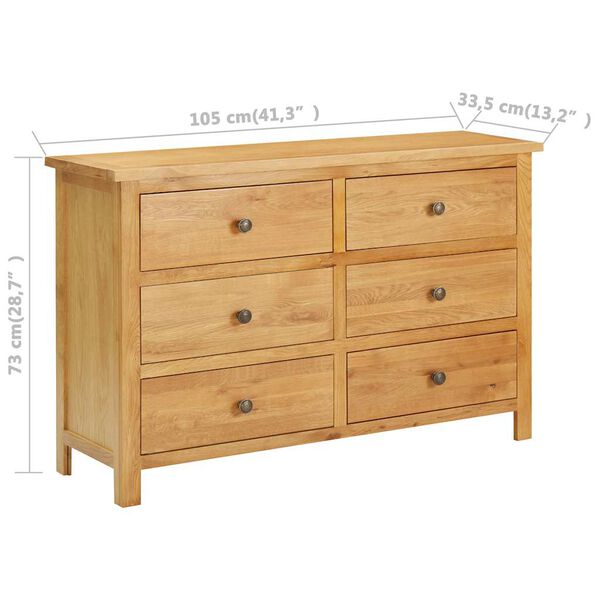vidaXL Συρταριέρα 105 x 33,5 x 73 εκ. από Μασίφ Ξύλο Δρυός