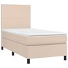 vidaXL Κρεβάτι Boxspring με Στρώμα Καπουτσίνο 90x190εκ.από Συνθ. Δέρμα