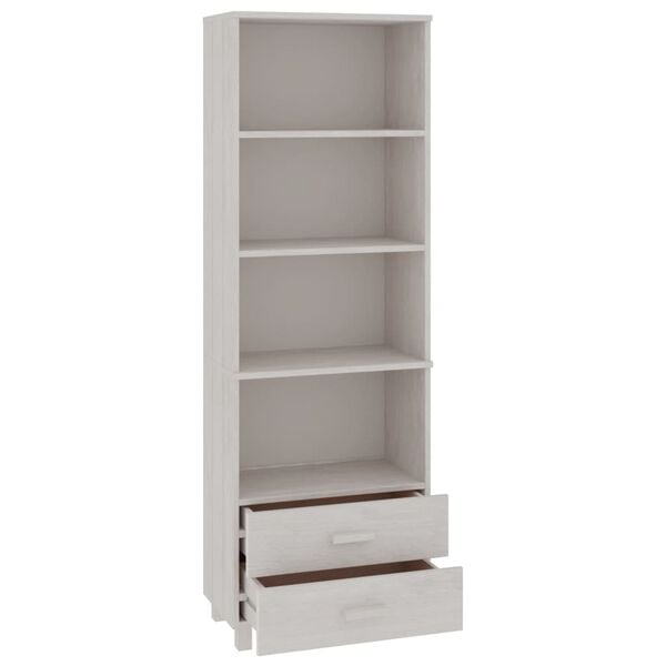 vidaXL Ραφιέρα HAMAR Λευκή 60 x 35 x 180 εκ. από Μασίφ Ξύλο Πεύκου