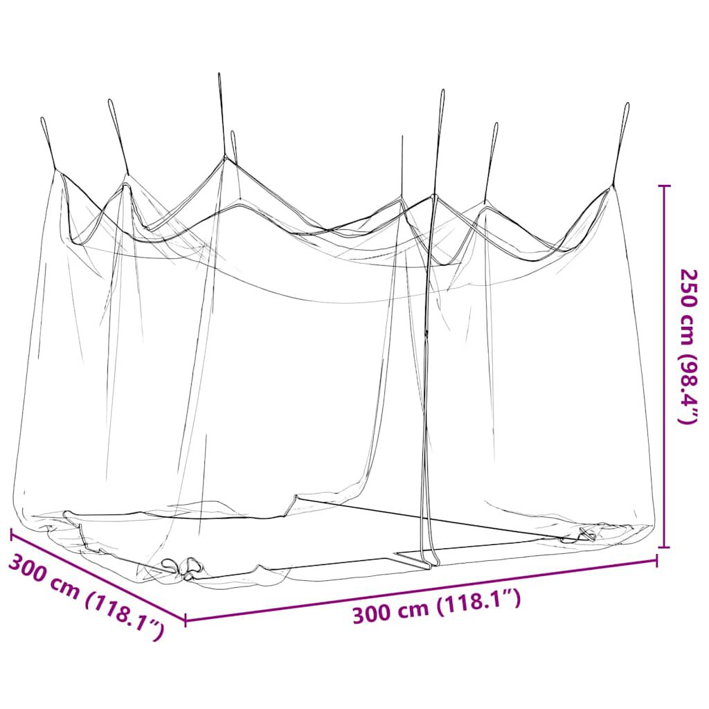 vidaXL Κουνουπιέρα Εσωτ./Εξ. Χώρου 156 Μαύρη 300x300x250εκ. από Δίχτυ