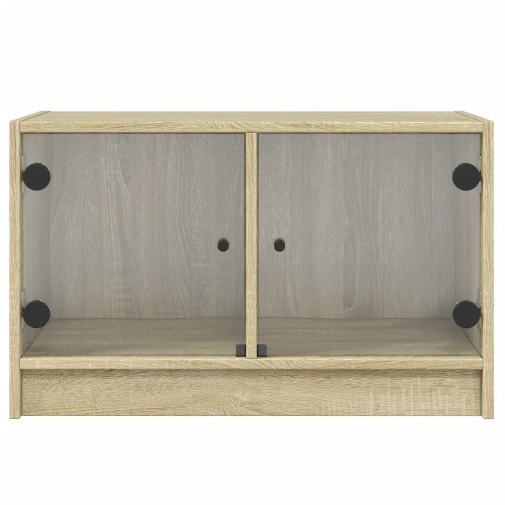 vidaXL Βοηθητικό Ντουλάπι Sonoma Δρυς 68x37x42 εκ. με Γυάλινες Πόρτες