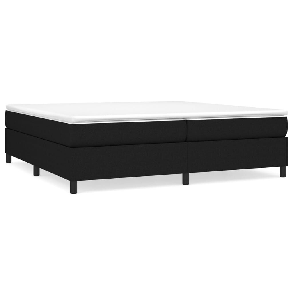 vidaXL Κρεβάτι Boxspring με Στρώμα Μαύρο 200x200 εκ. Υφασμάτινο