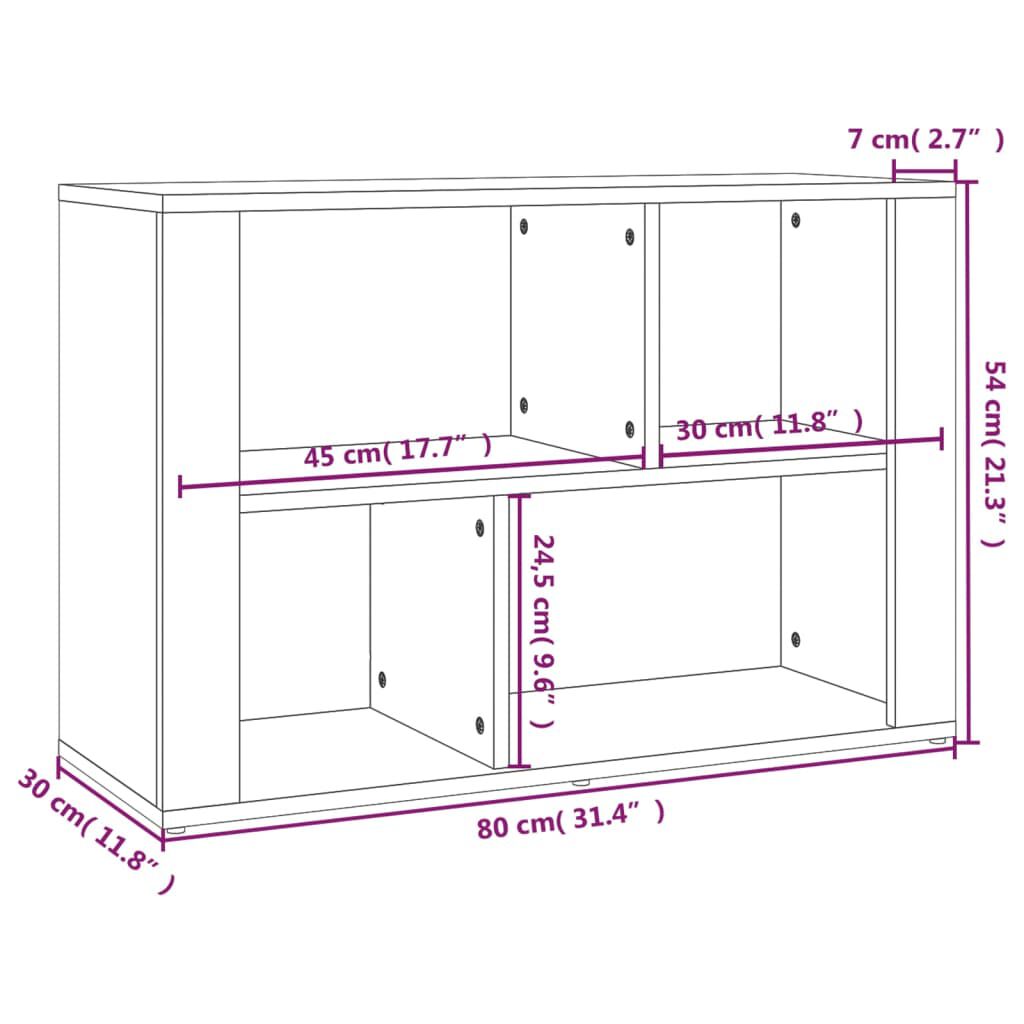 vidaXL Ντουλάπι Γκρι Σκυροδέματος 80x30x54 εκ. Επεξεργασμένο Ξύλο