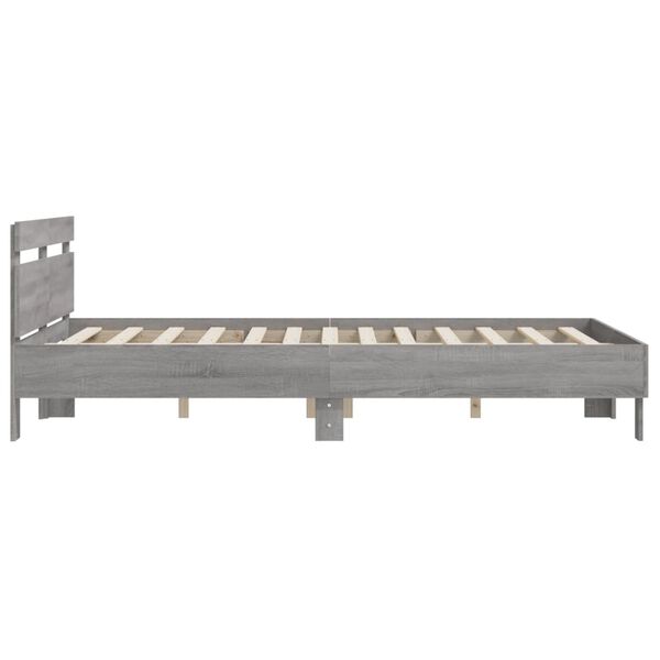 vidaXL Πλαίσιο Κρεβατιού με Κεφαλάρι Γκρι Sonoma 140x190εκ. Επεξ. Ξύλο