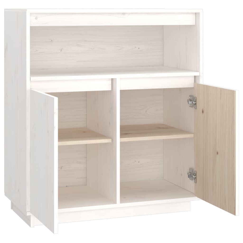 vidaXL Συρταριέρα Λευκή 70x34x80 εκ. από Μασίφ Ξύλο Πεύκου