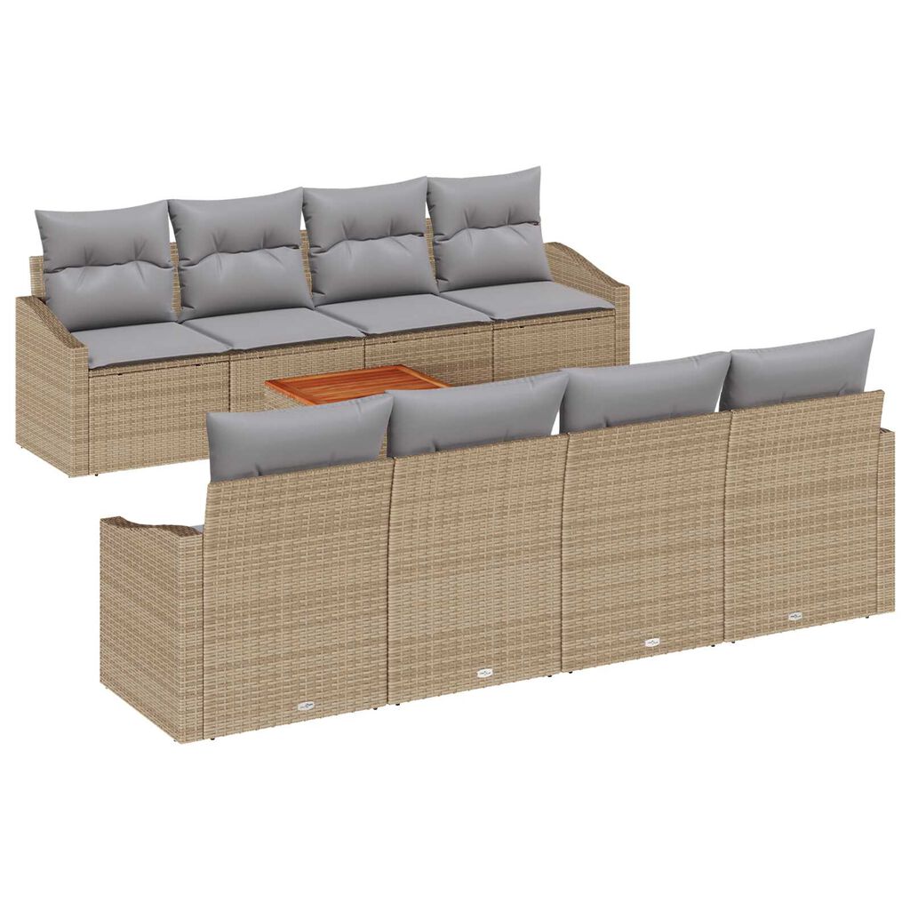 vidaXL Σετ Καναπέ Κήπου 7 pcs μπεζ και ανοιχτό γκρι