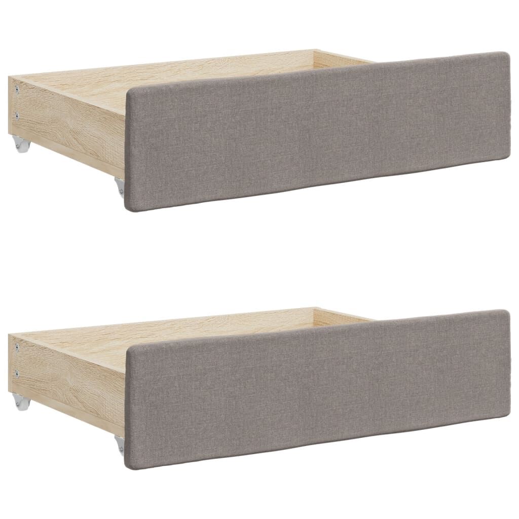 vidaXL Καναπές Κρεβάτι Συρόμενος Taupe 80x200 εκ. Υφασμάτινος Συρτάρια
