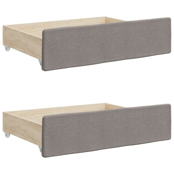 vidaXL Καναπές Κρεβάτι Συρόμενος Taupe 80x200 εκ. Υφασμάτινος Συρτάρια