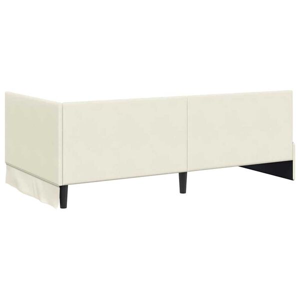 vidaXL Κρεβάτι Γωνίας με κεφαλάρι Κρεμ 100 x 200 cm Βελούδο