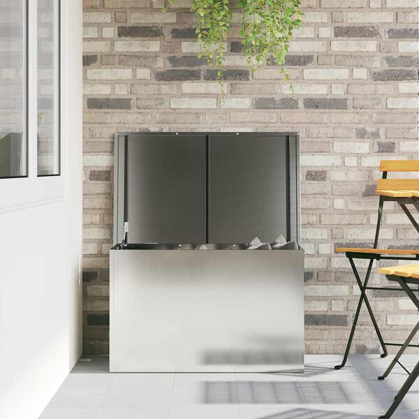 vidaXL Κουτί αποθήκευσης εξωτερικών χώρων Ασημί 80 x 50,5 x 50 εκ.