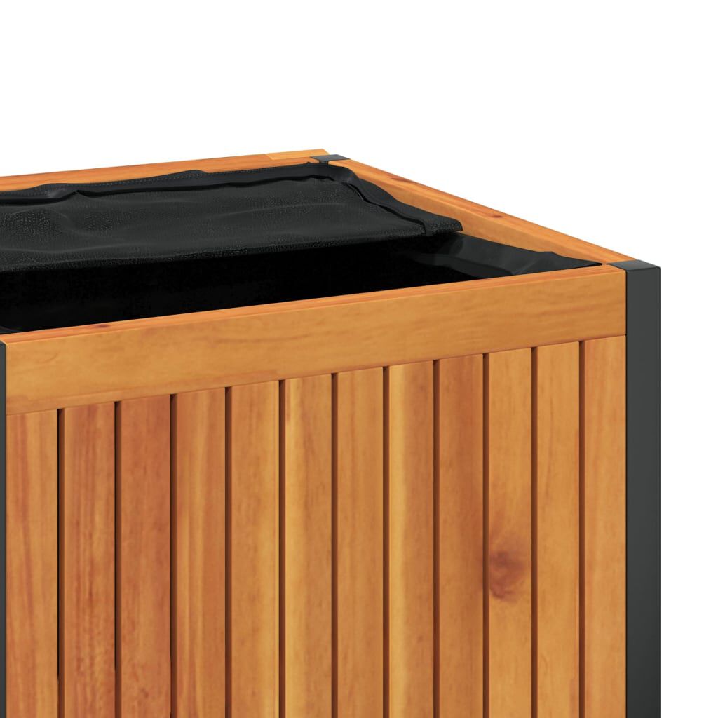 vidaXL Κουτί Μαξιλαριών Εξ. Χώρου 45x45x45/53 εκ. Μασίφ Ακακία/Ατσάλι