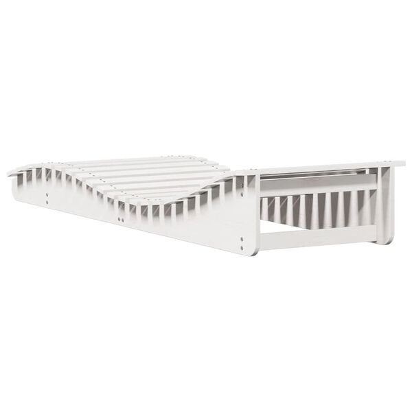vidaXL Ξαπλώστρα Λευκό 205x70x31,5 εκ. από Μασίφ Ξύλο Πεύκου
